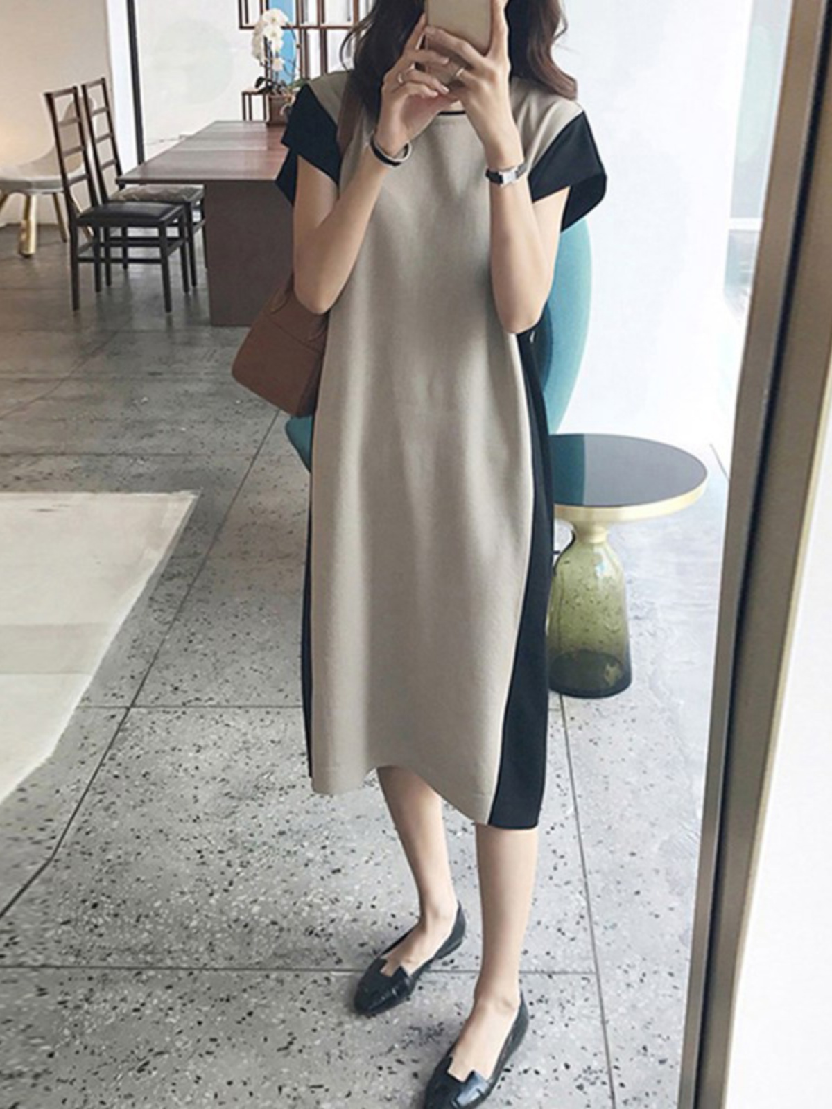 Korean Style A Line Shirt Dress - Эффективное для похудения платье-жилет средней длины