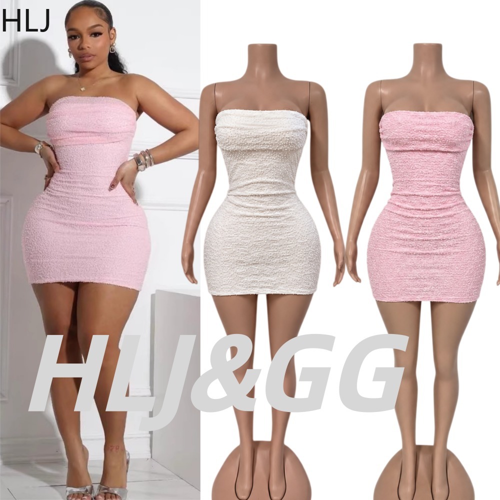 Sparkly Rhinestone Club Party Dress - HLJ Сексуальное женское мини-платье без бретелек
