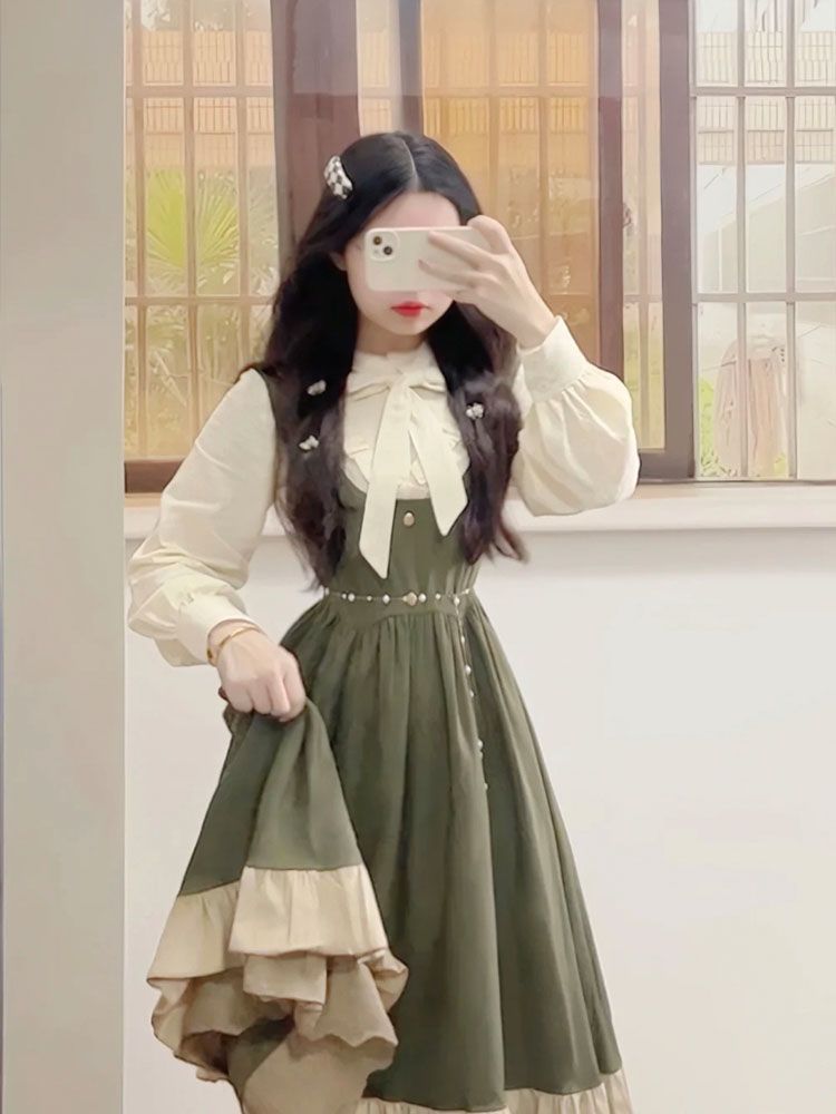 Korean Style A Line Shirt Dress - 2025 Новое японское корейское платье Kawaii