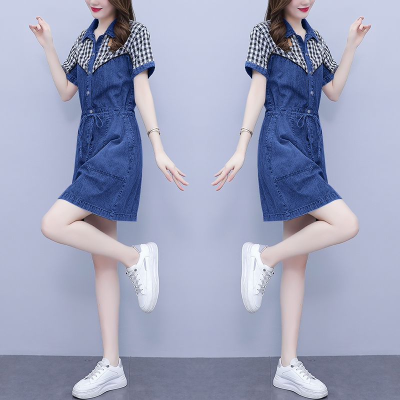 Korean Style A Line Shirt Dress - Новинка! Летнее женское платье больших размеров