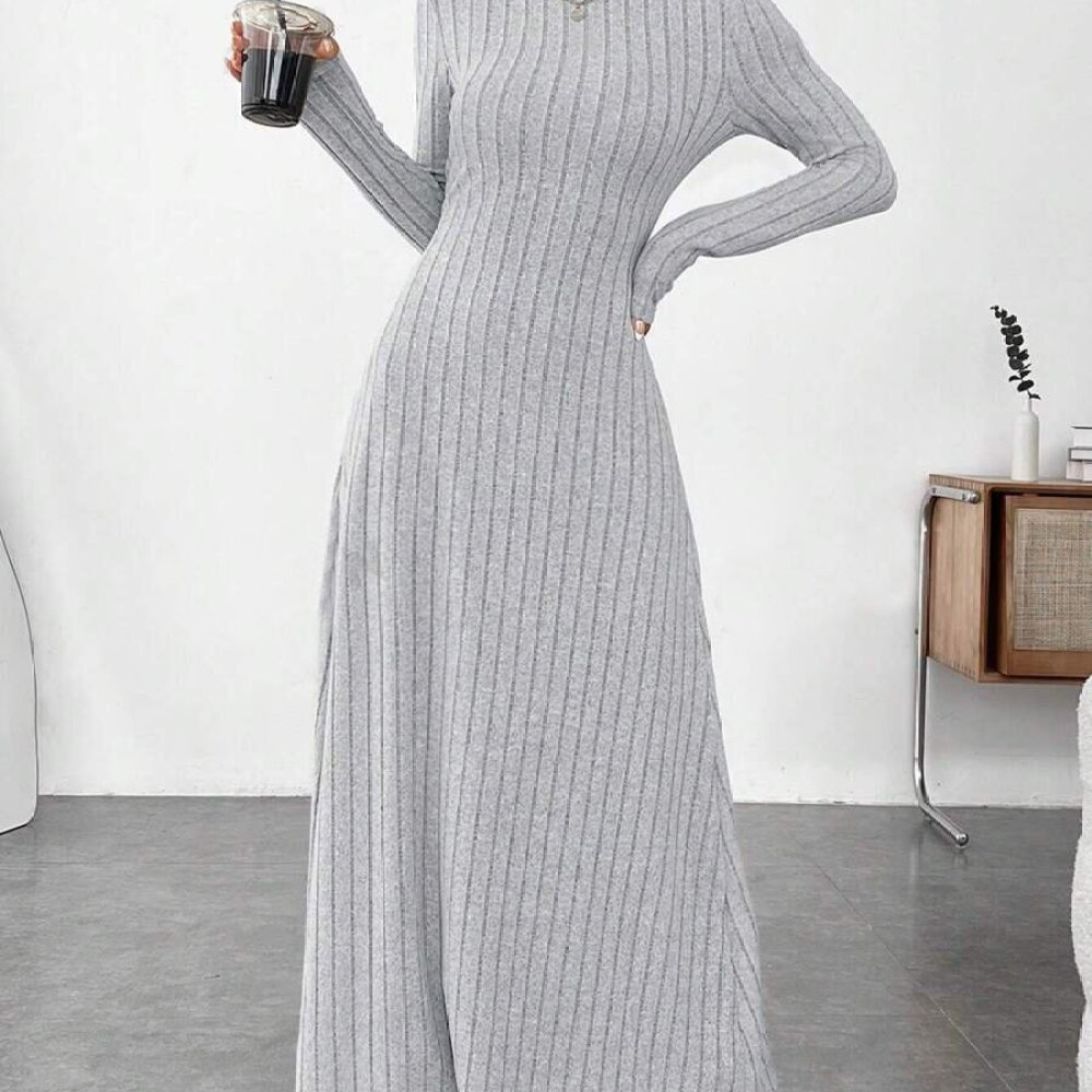 Элегантное осеннее платье с вы – обзор и цена Bodycon Long Sleeve Ribbed Dress
