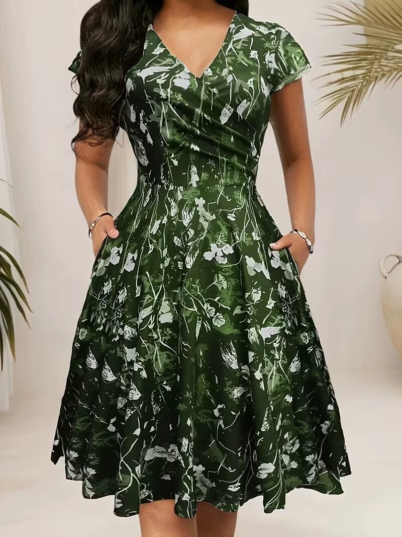 Летнее платье 2026 года с круг – обзор и цена French Vintage Floral Midi Dress