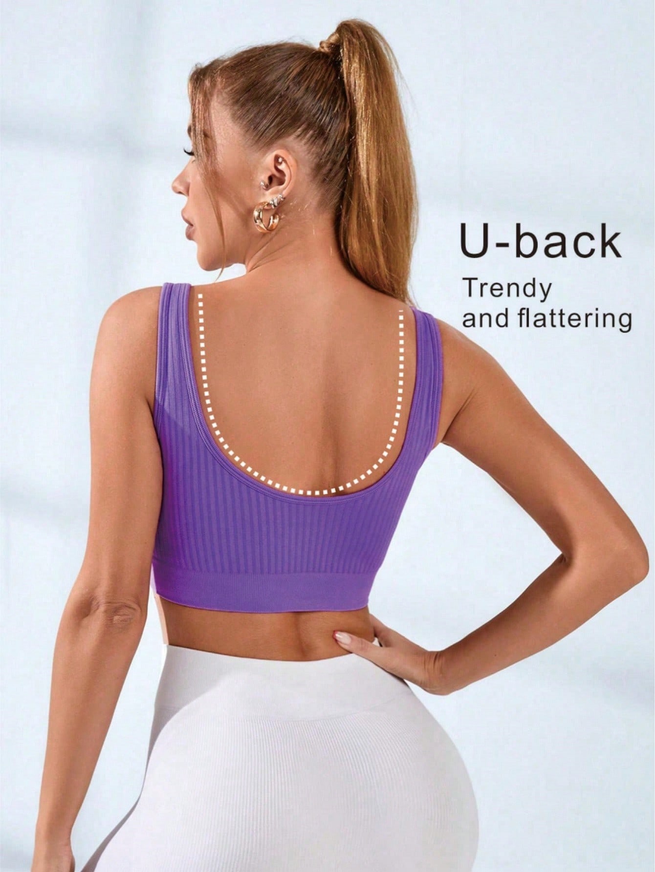 Женский спортивный бюстгальтер – обзор и цена Seamless Ribbed Workout Tank Top