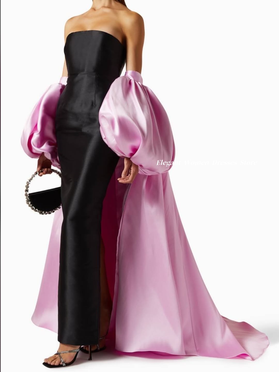 Вечернее атласное платье макси – обзор и цена Elegant Satin Evening Gown Split