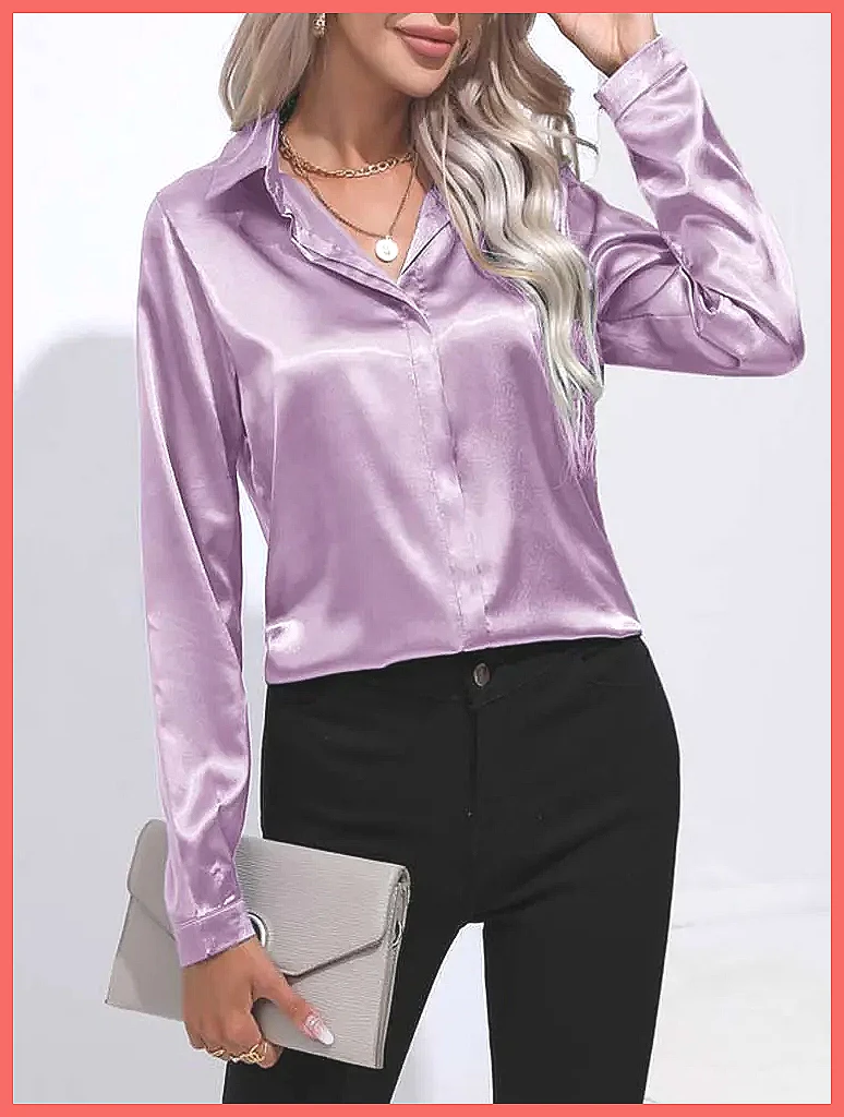 Женская атласная рубашка Весна – обзор и цена Blouses