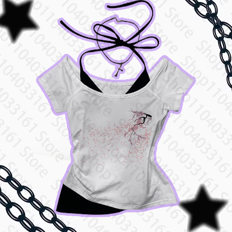 Эстетическая готическая панк-д – обзор и цена Y2K Graphic Baby Tee Crop