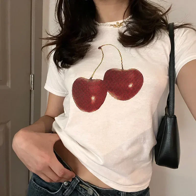 Эстетичная летняя футболка-кро – обзор и цена Y2K Graphic Baby Tee Crop