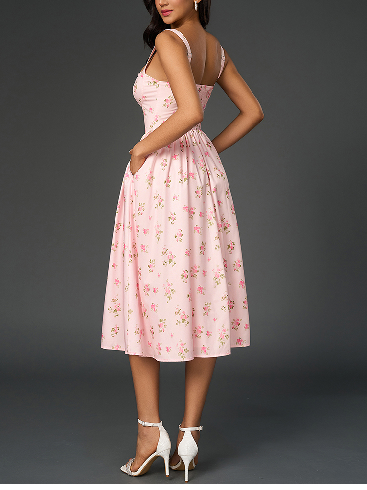 Женское платье NewAsia с цвето – обзор и цена French Vintage Floral Midi Dress