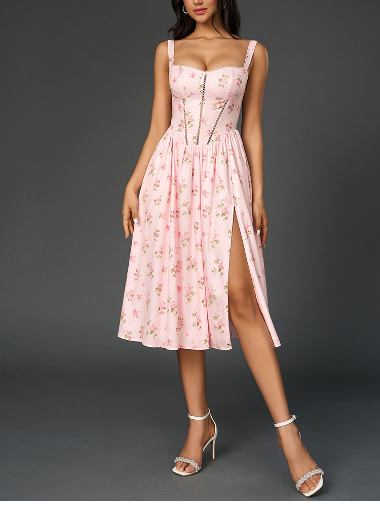 Женское платье NewAsia с цвето – обзор и цена French Vintage Floral Midi Dress