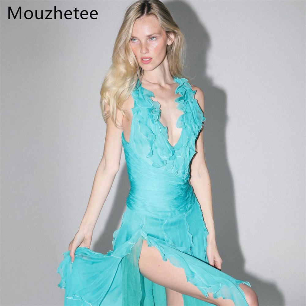 Вечерние платья Mouzhetee: Про – обзор и цена Elegant Satin Evening Gown Split