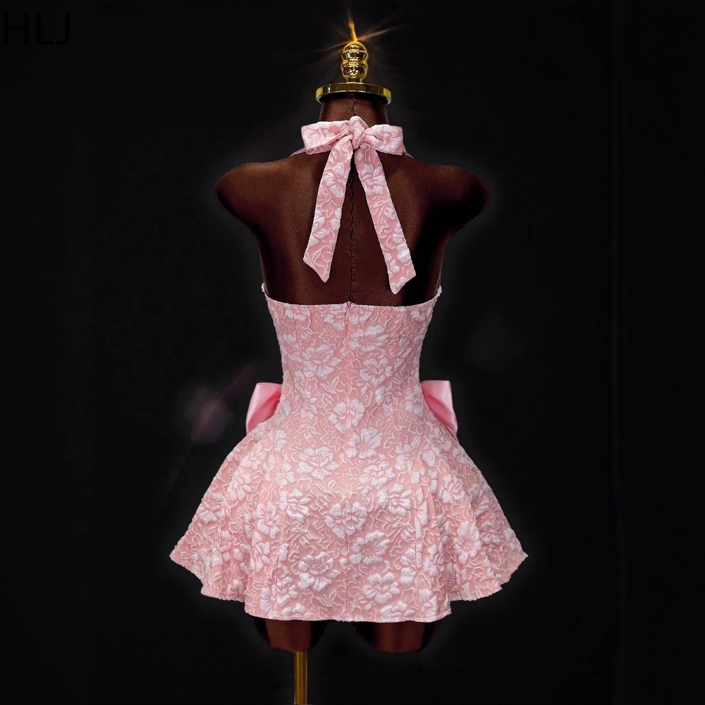 HLJ Y2K Сексуальное жаккардово – обзор и цена Y2K Backless Halter Mini Dress