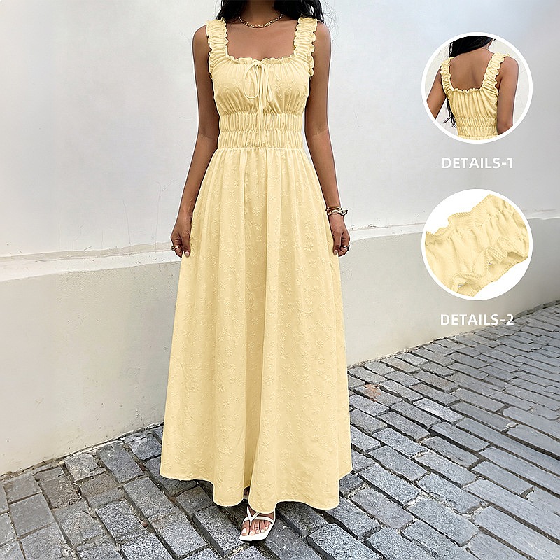 Летнее платье без рукавов с кв – обзор и цена Boho Summer Beach Maxi Dress