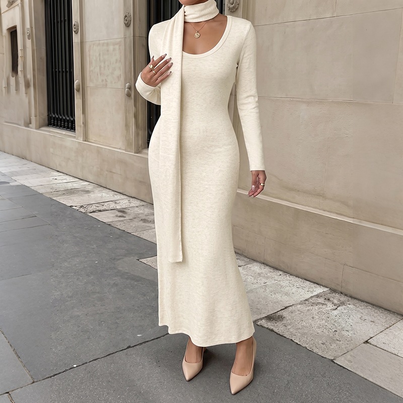 Женское элегантное платье макс – обзор и цена Bodycon Long Sleeve Ribbed Dress