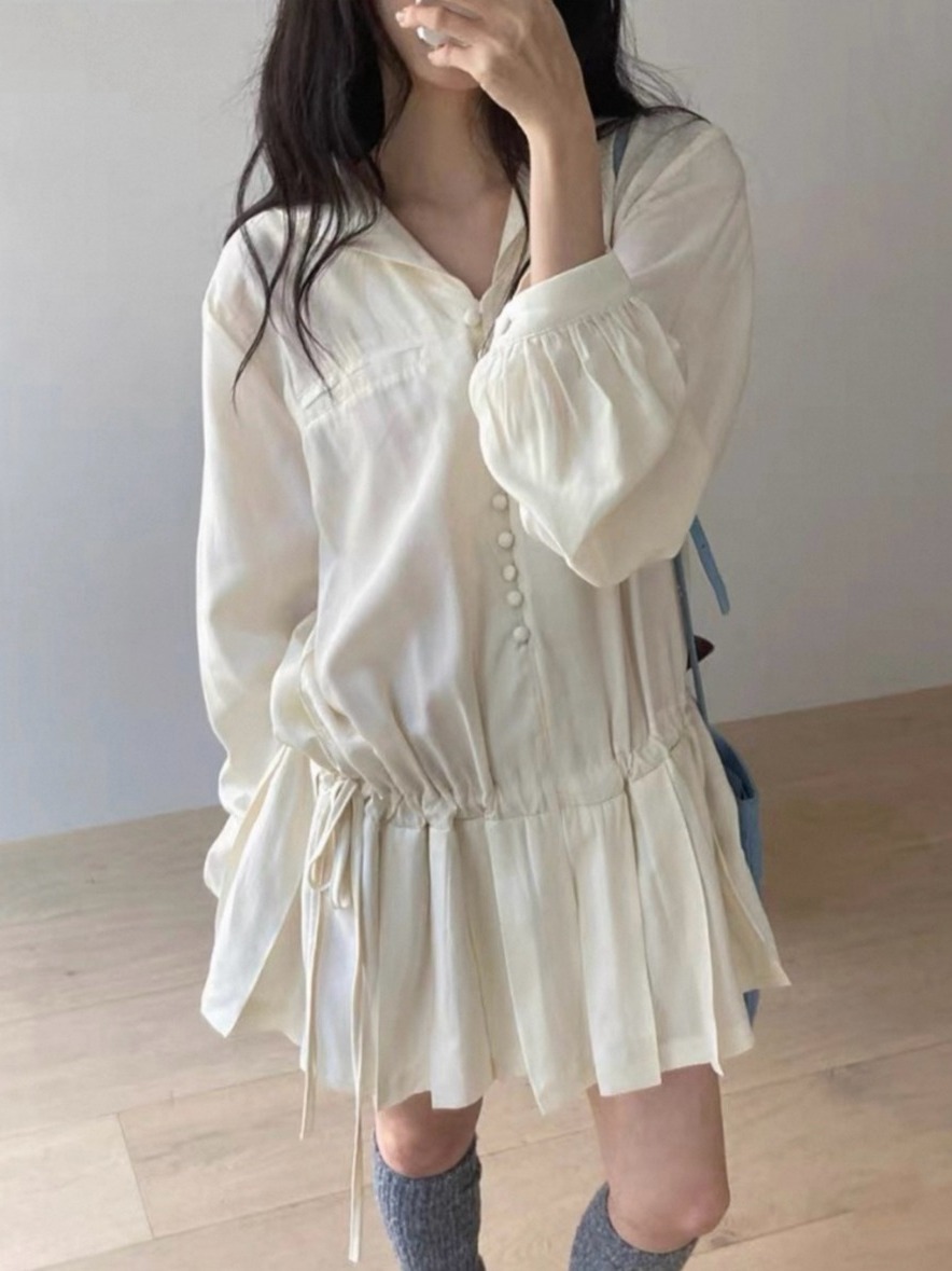 Женское платье-рубашка с длинн – обзор и цена Korean Style A Line Shirt Dress